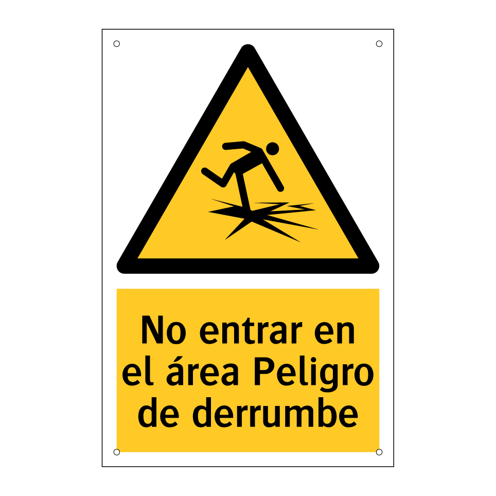 No entrar en el área Peligro de derrumbe