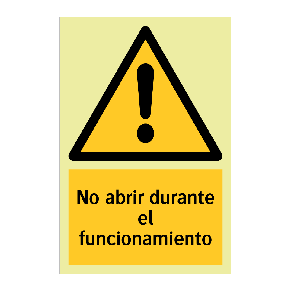 No abrir durante el funcionamiento