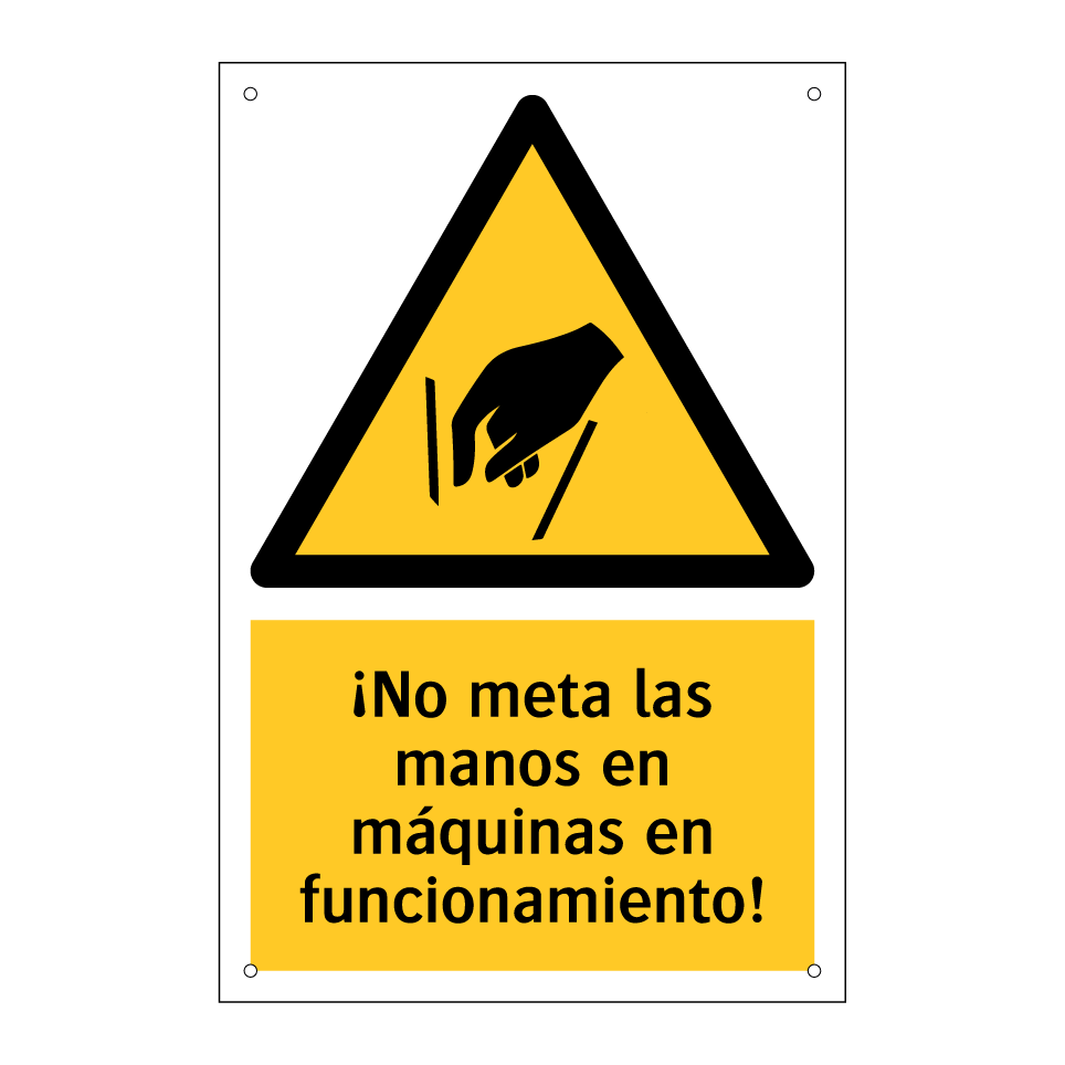 ¡No meta las manos en máquinas en funcionamiento!