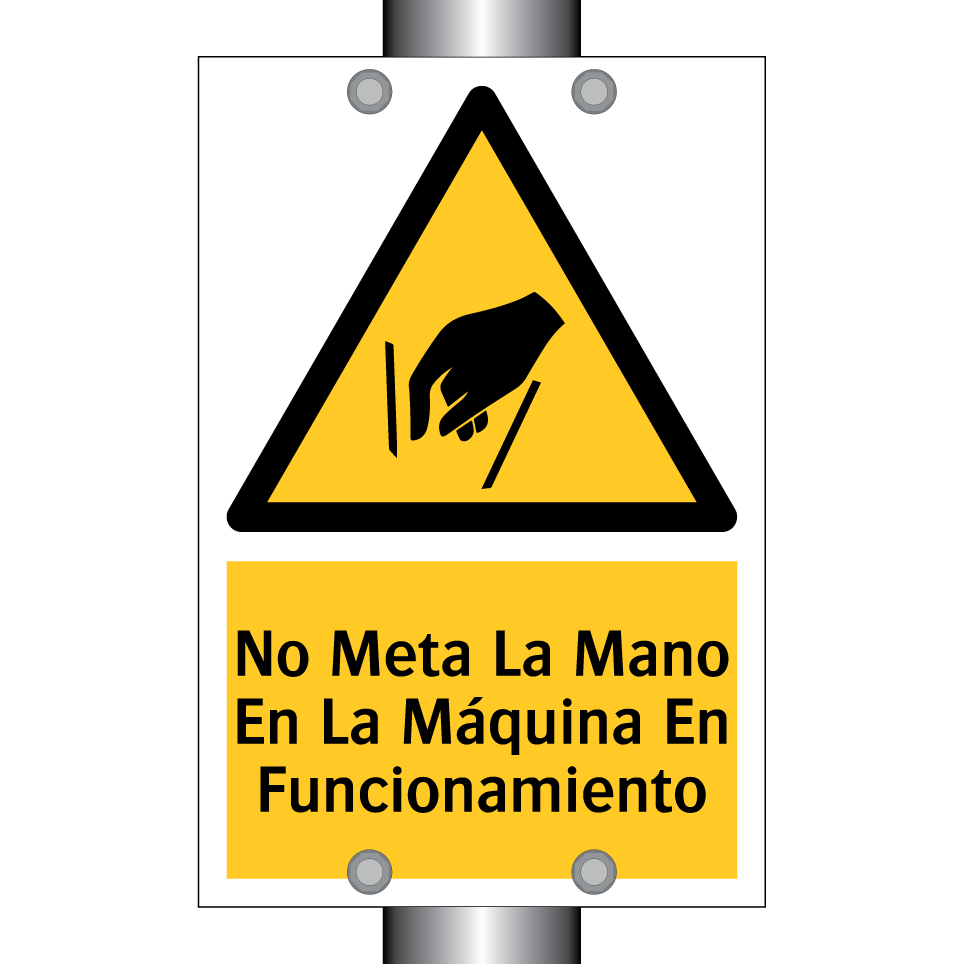 No Meta La Mano En La Máquina En Funcionamiento