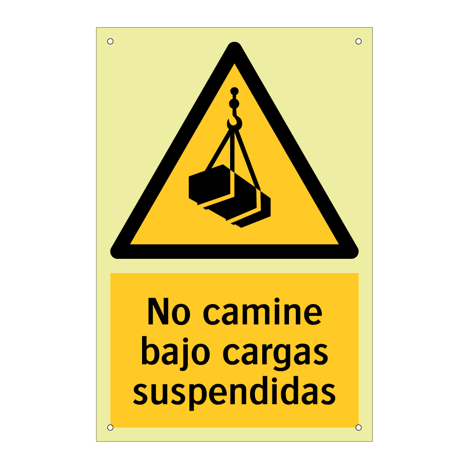 No camine bajo cargas suspendidas