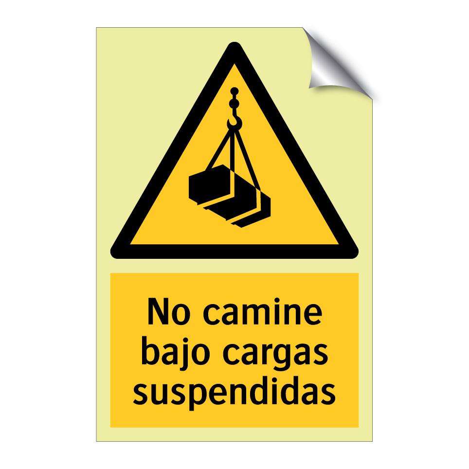 No camine bajo cargas suspendidas
