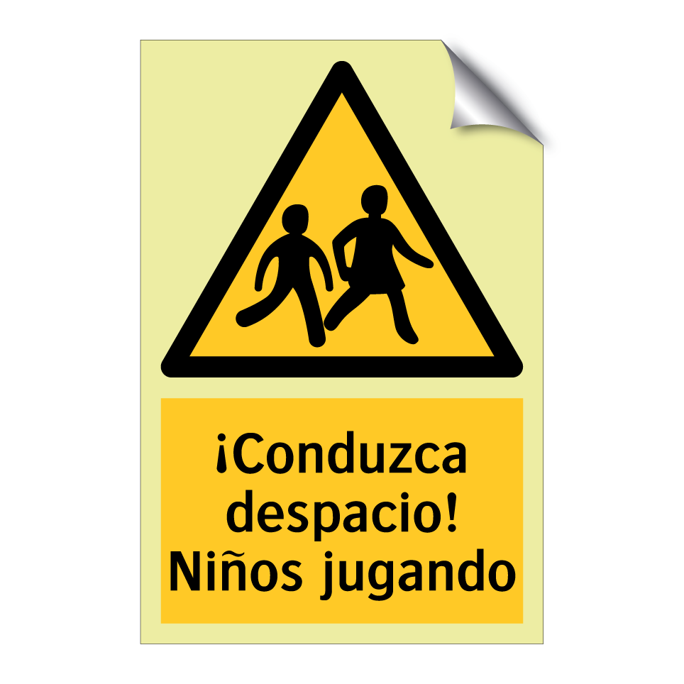 ¡Conduzca despacio! Niños jugando