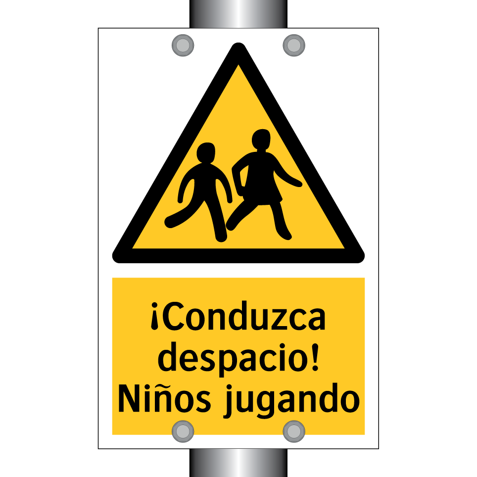 ¡Conduzca despacio! Niños jugando