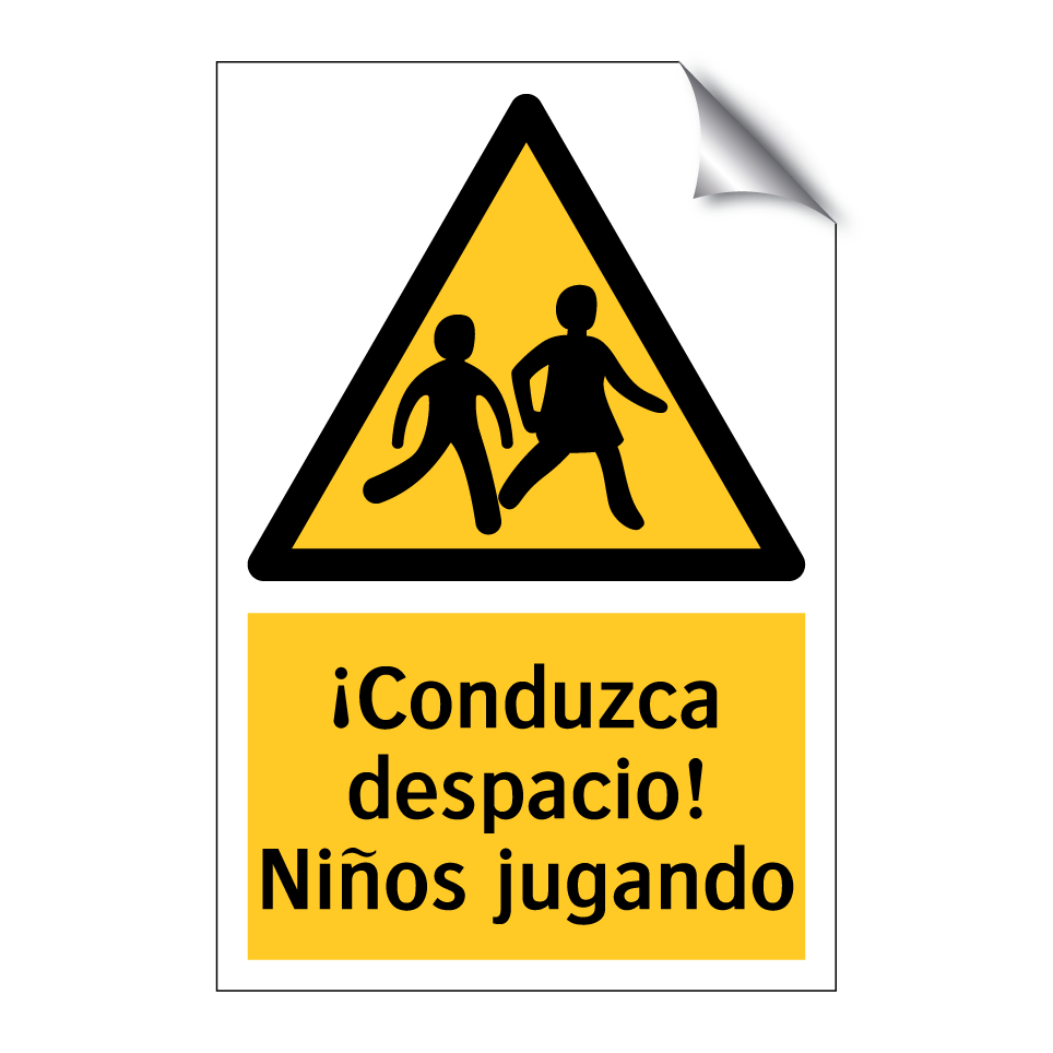 ¡Conduzca despacio! Niños jugando