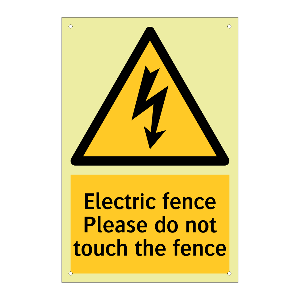 Electric fence Please do not touch the fence