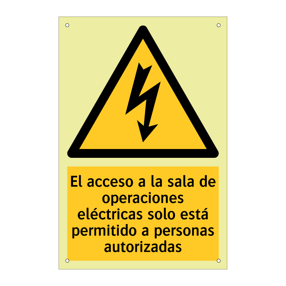 El acceso a la sala de operaciones eléctricas solo está permitido a personas autorizadas