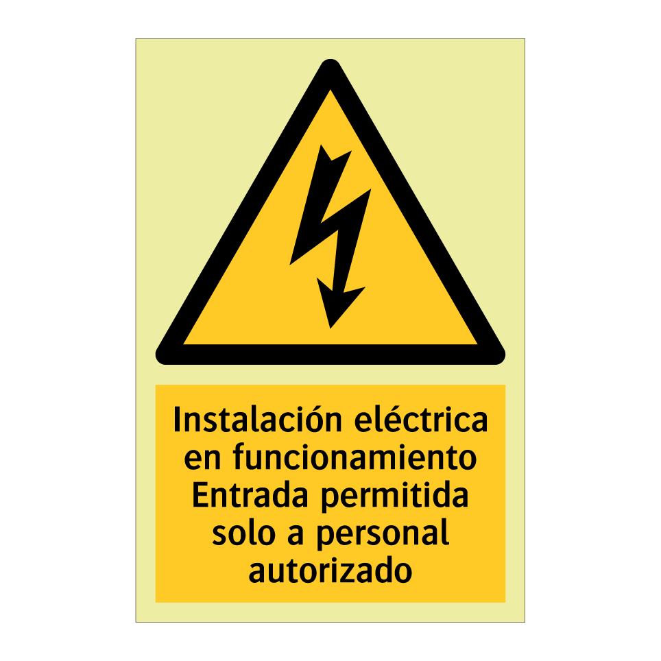 Instalación eléctrica en funcionamiento Entrada permitida solo a personal autorizado