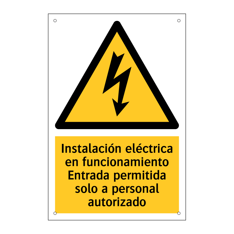 Instalación eléctrica en funcionamiento Entrada permitida solo a personal autorizado