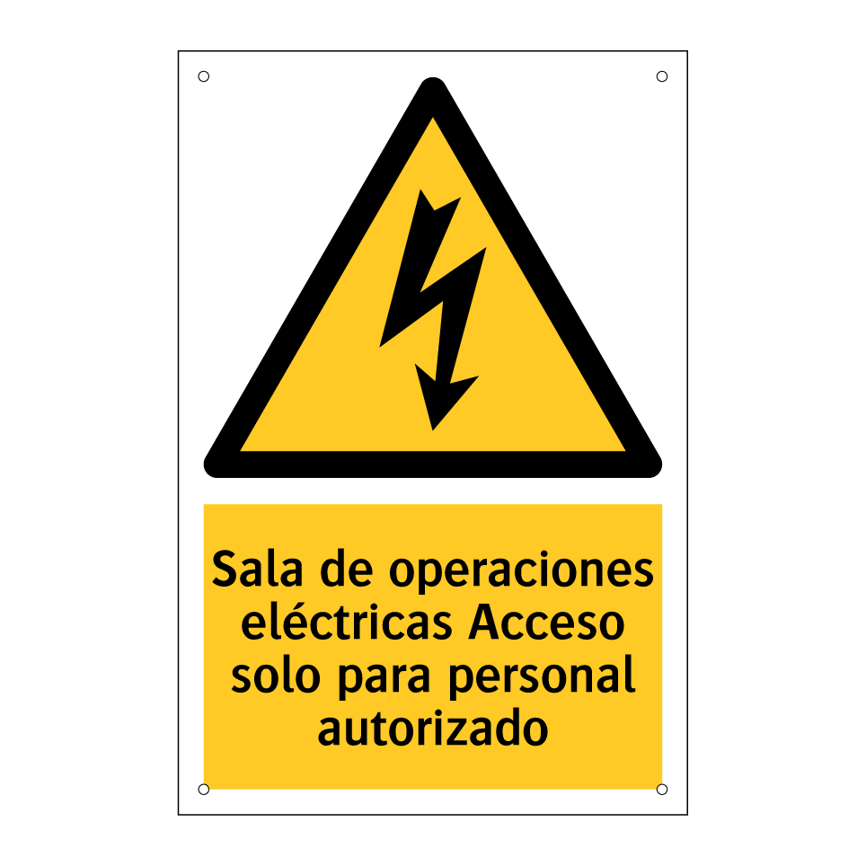 Sala de operaciones eléctricas Acceso solo para personal autorizado