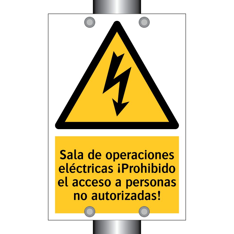 Sala de operaciones eléctricas ¡Prohibido el acceso a personas no autorizadas!