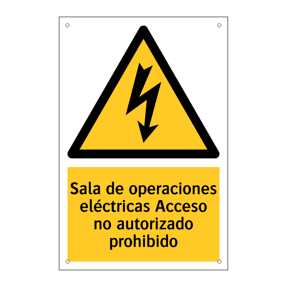 Sala de operaciones eléctricas Acceso no autorizado prohibido