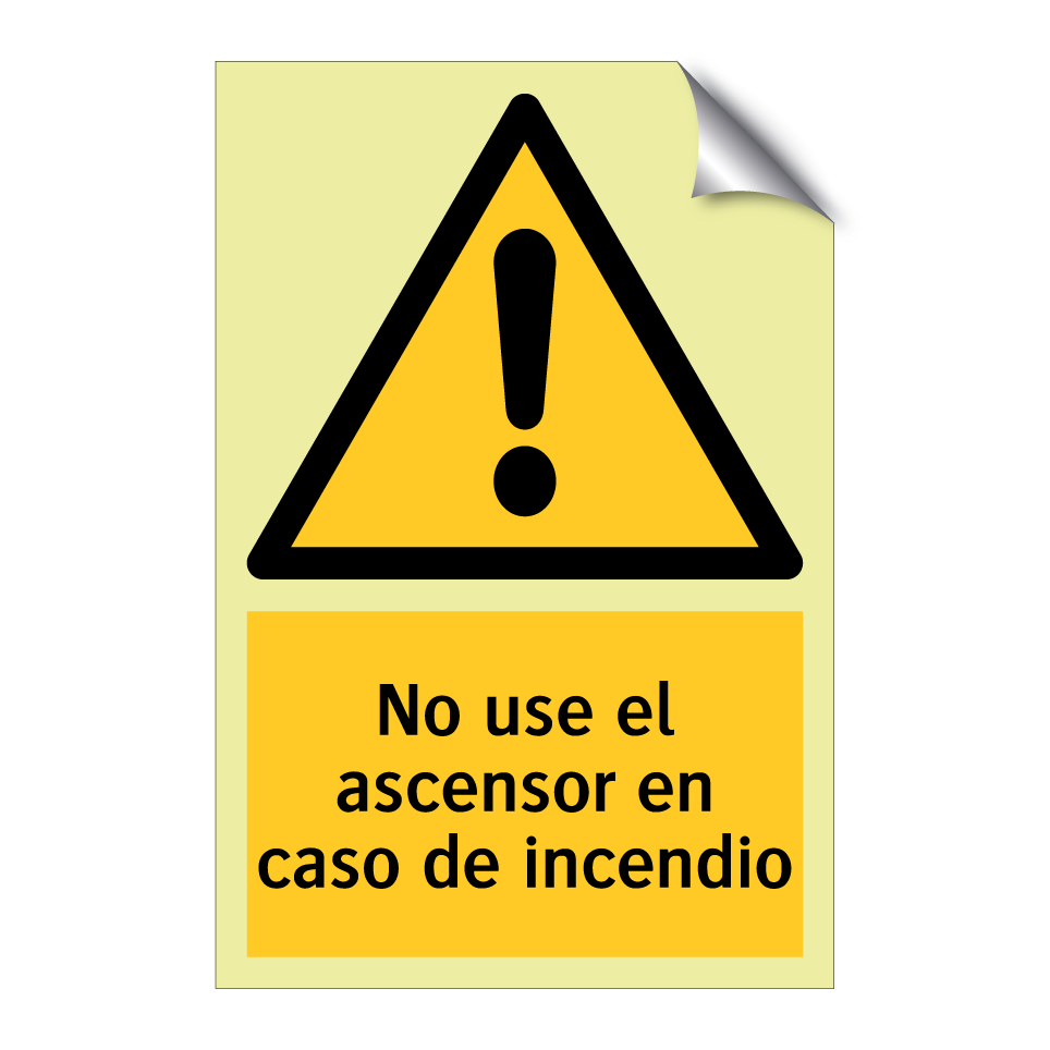 No use el ascensor en caso de incendio