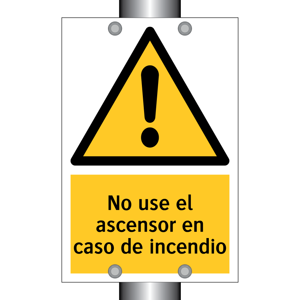 No use el ascensor en caso de incendio