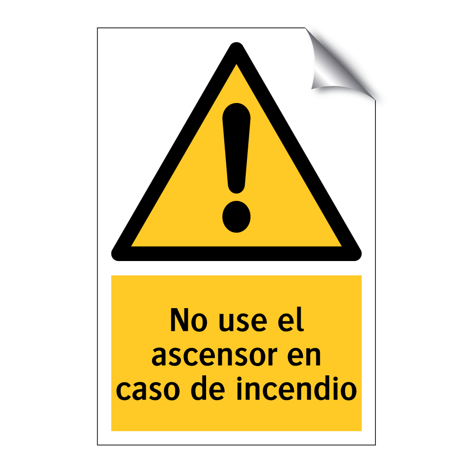 No use el ascensor en caso de incendio