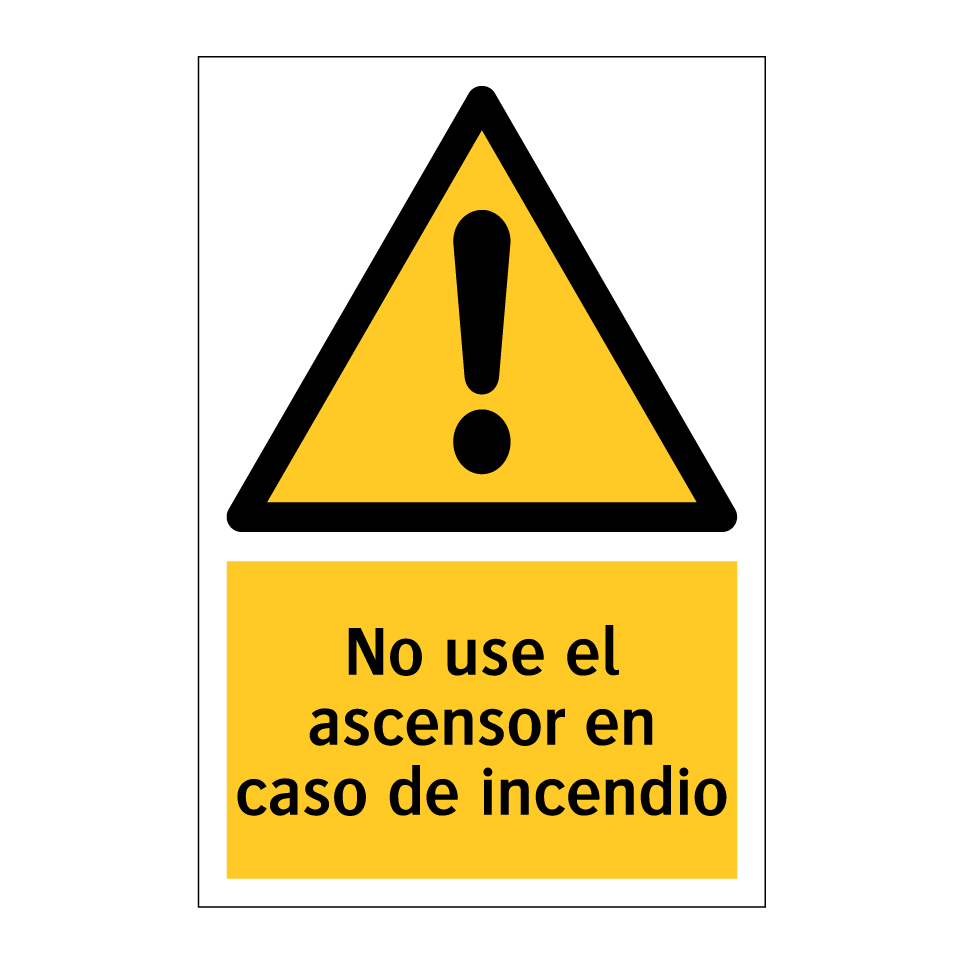 No use el ascensor en caso de incendio