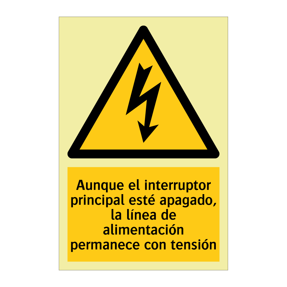 Aunque el interruptor principal esté apagado, la línea de alimentación permanece con tensión
