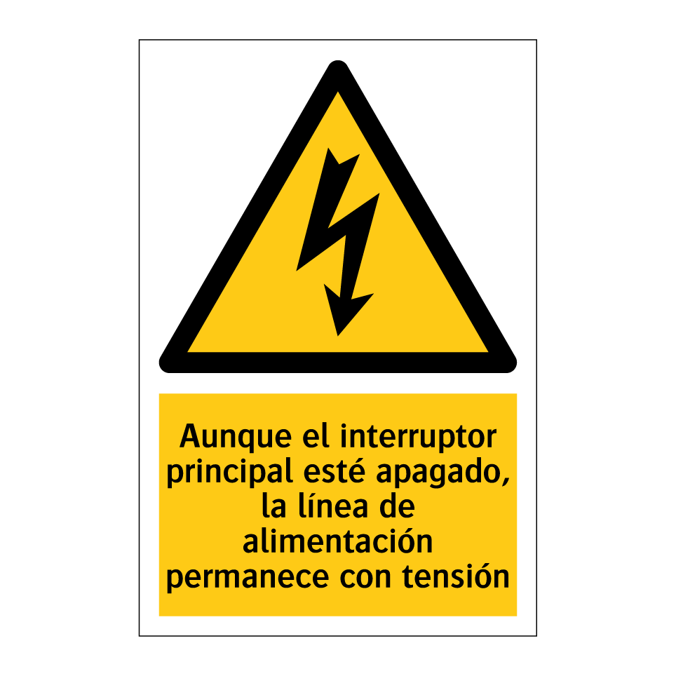 Aunque el interruptor principal esté apagado, la línea de alimentación permanece con tensión