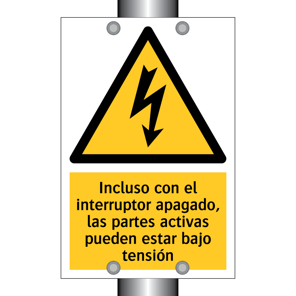 Incluso con el interruptor apagado, las partes activas pueden estar bajo tensión