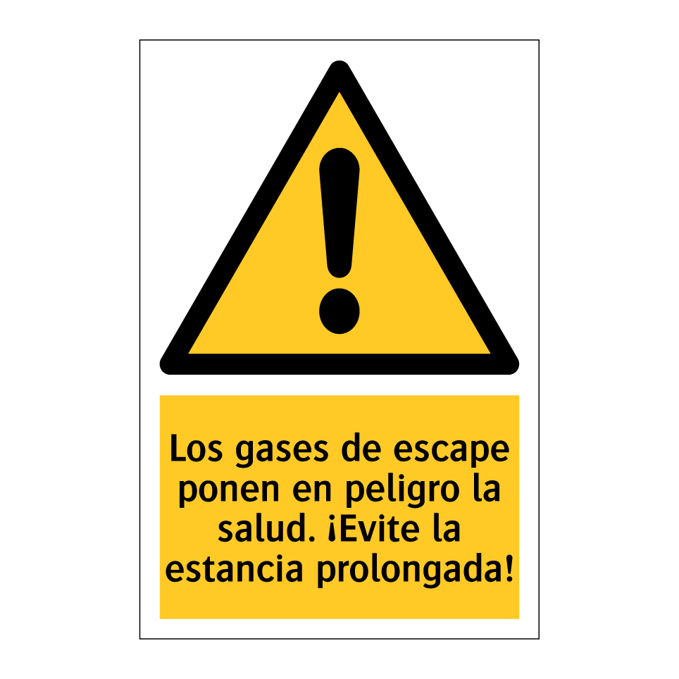 Los gases de escape ponen en peligro la salud. ¡Evite la estancia prolongada!