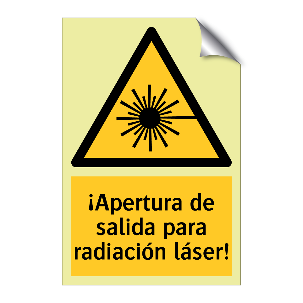 ¡Apertura de salida para radiación láser!