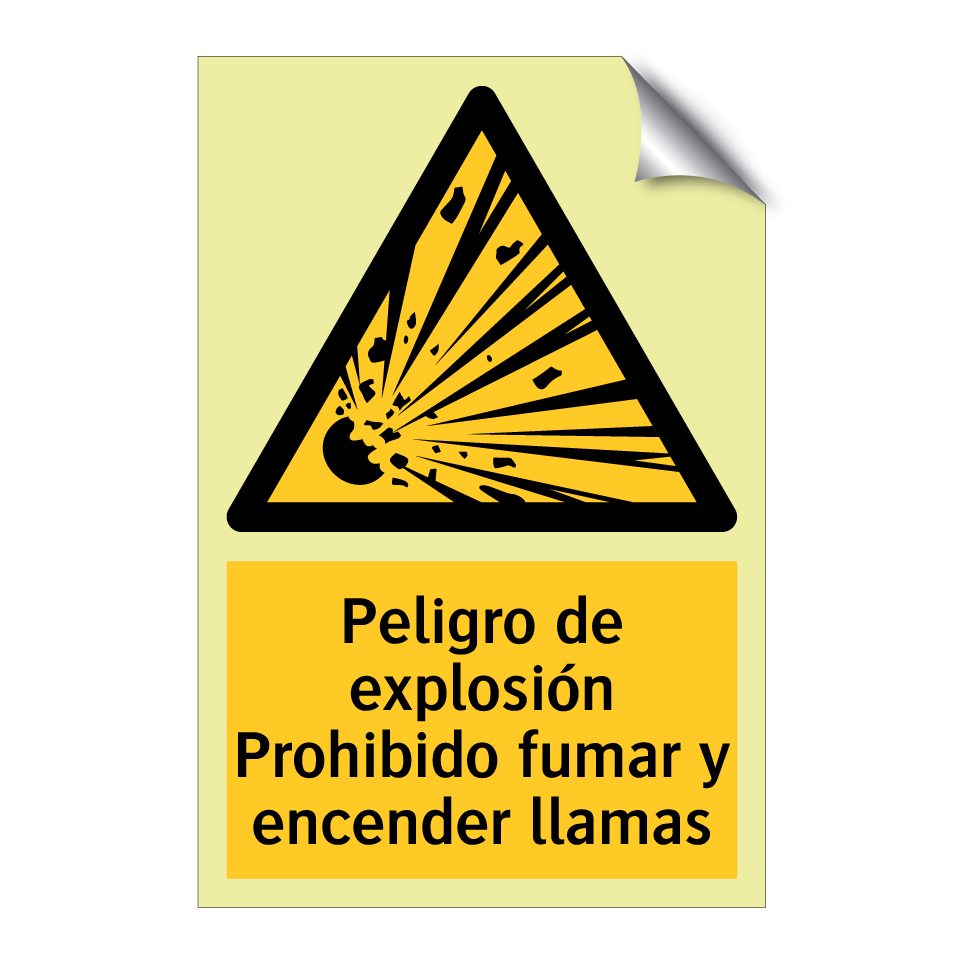Peligro de explosión Prohibido fumar y encender llamas