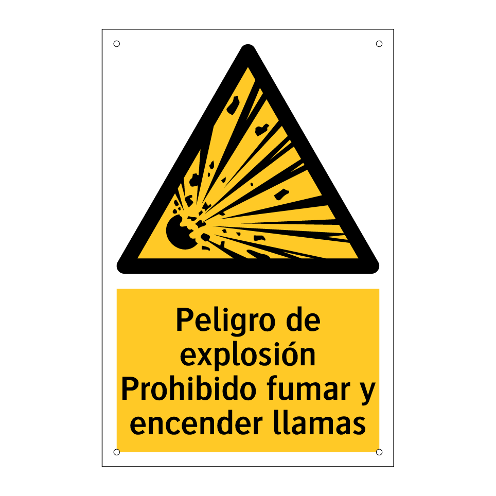 Peligro de explosión Prohibido fumar y encender llamas