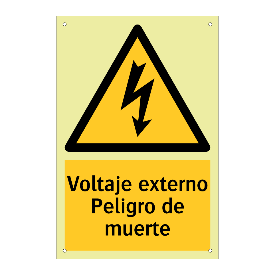 Voltaje externo Peligro de muerte