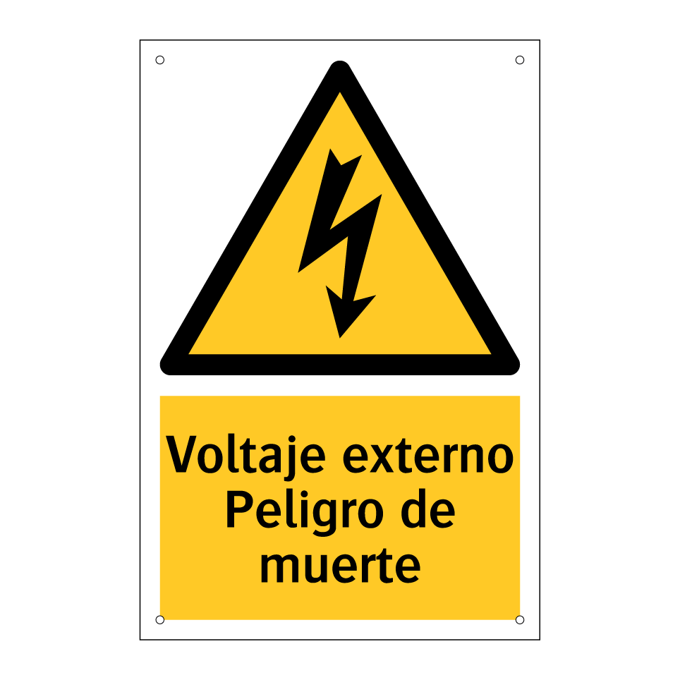 Voltaje externo Peligro de muerte