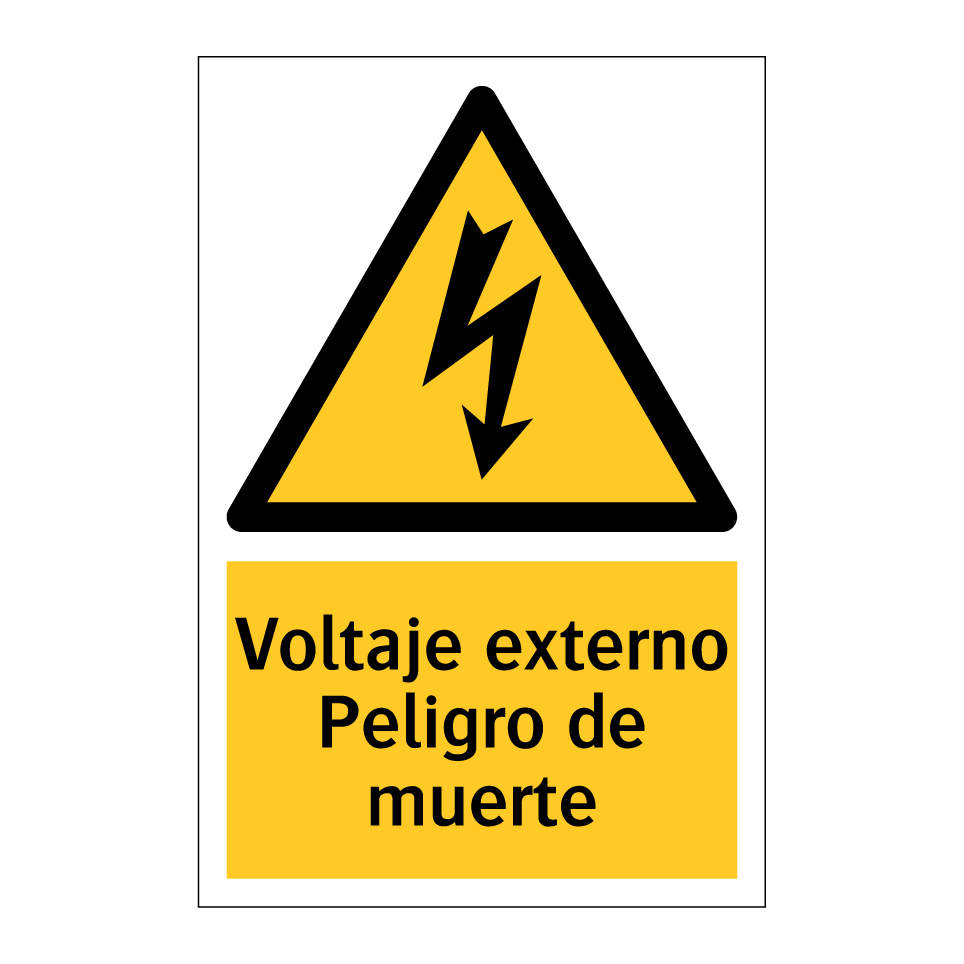 Voltaje externo Peligro de muerte