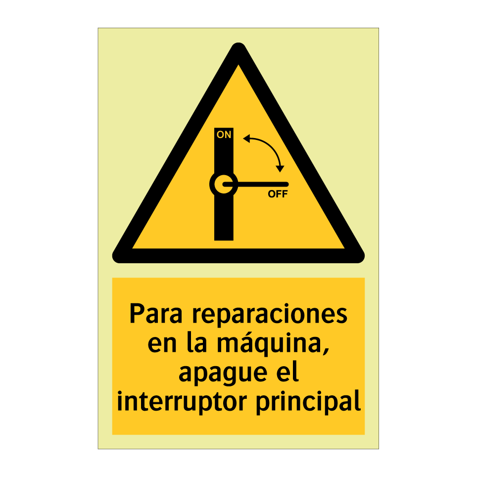 Para reparaciones en la máquina, apague el interruptor principal