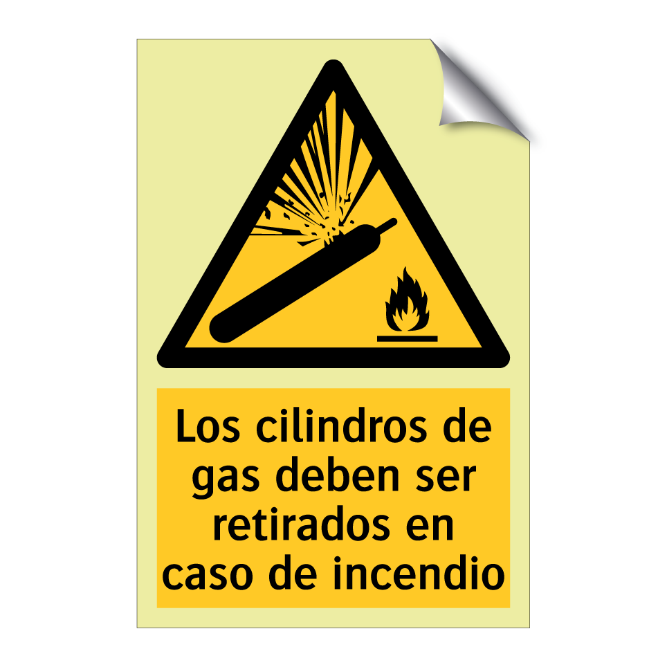 Los cilindros de gas deben ser retirados en caso de incendio