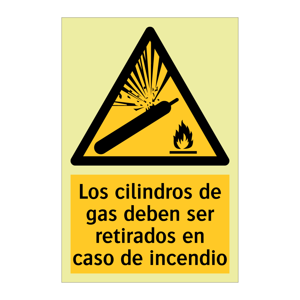 Los cilindros de gas deben ser retirados en caso de incendio