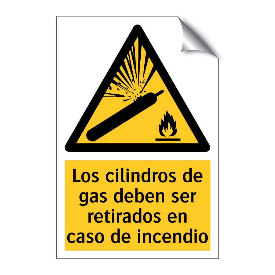 Los cilindros de gas deben ser retirados en caso de incendio