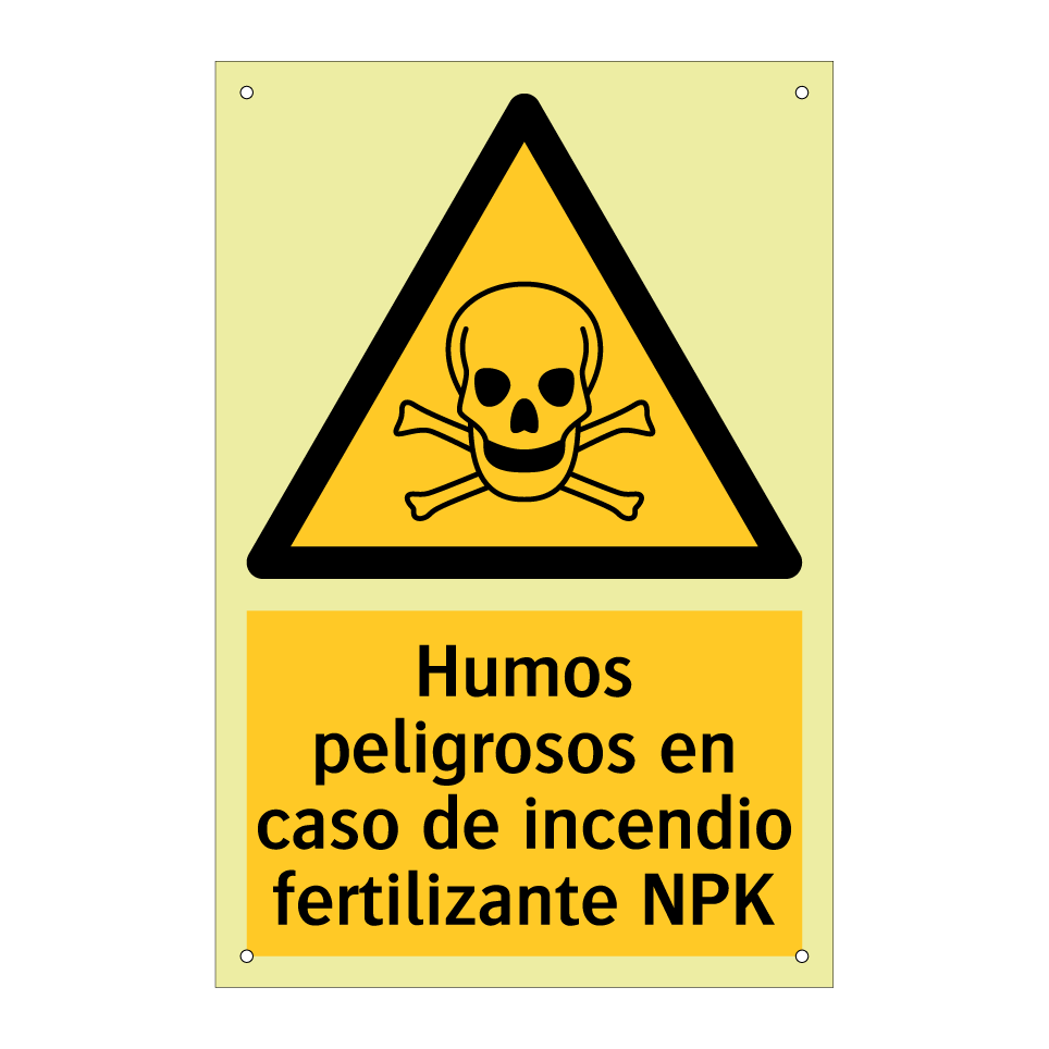 Humos peligrosos en caso de incendio fertilizante NPK