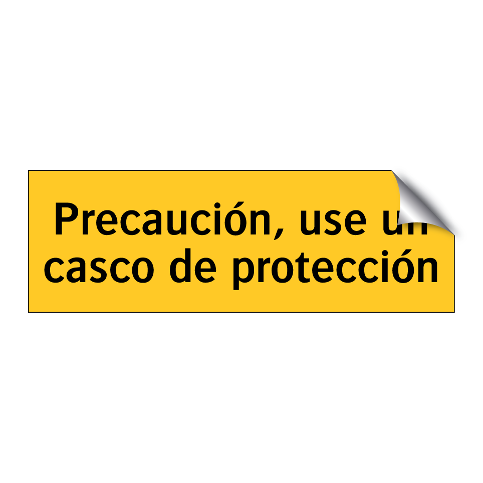 Precaución, use un casco de protección