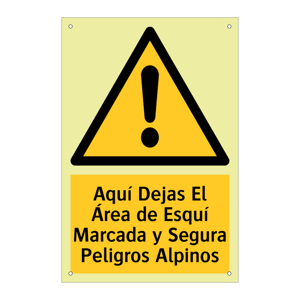 Aquí Dejas El Área de Esquí Marcada y Segura Peligros Alpinos