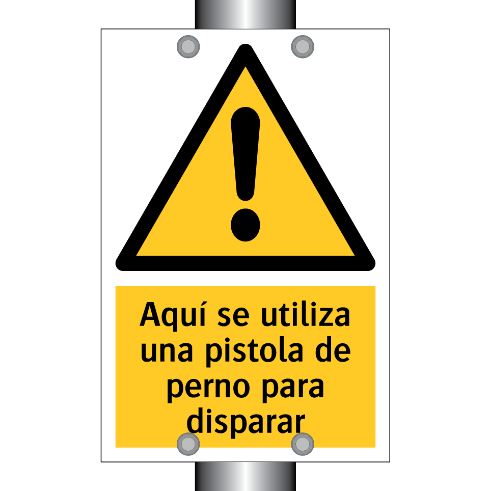 Aquí se utiliza una pistola de perno para disparar