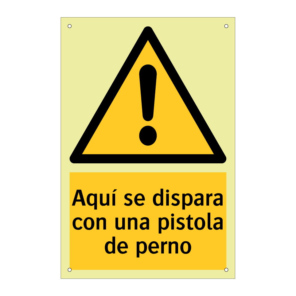 Aquí se dispara con una pistola de perno