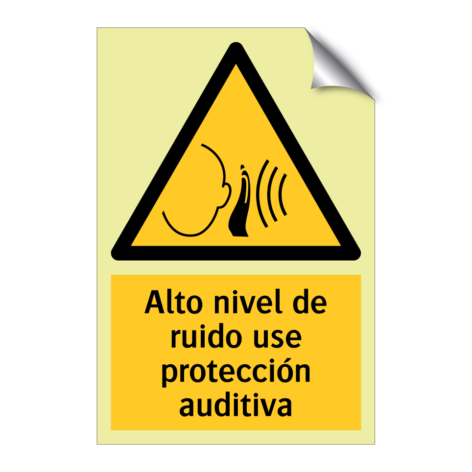 Alto nivel de ruido use protección auditiva