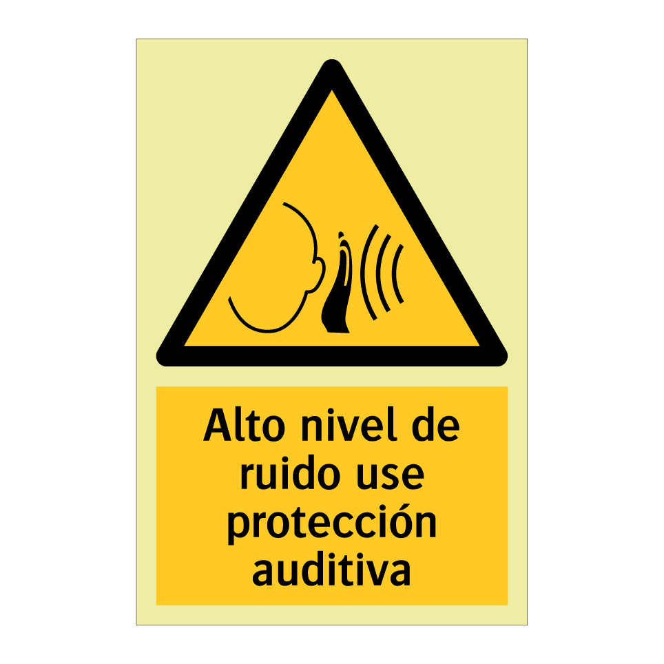 Alto nivel de ruido use protección auditiva