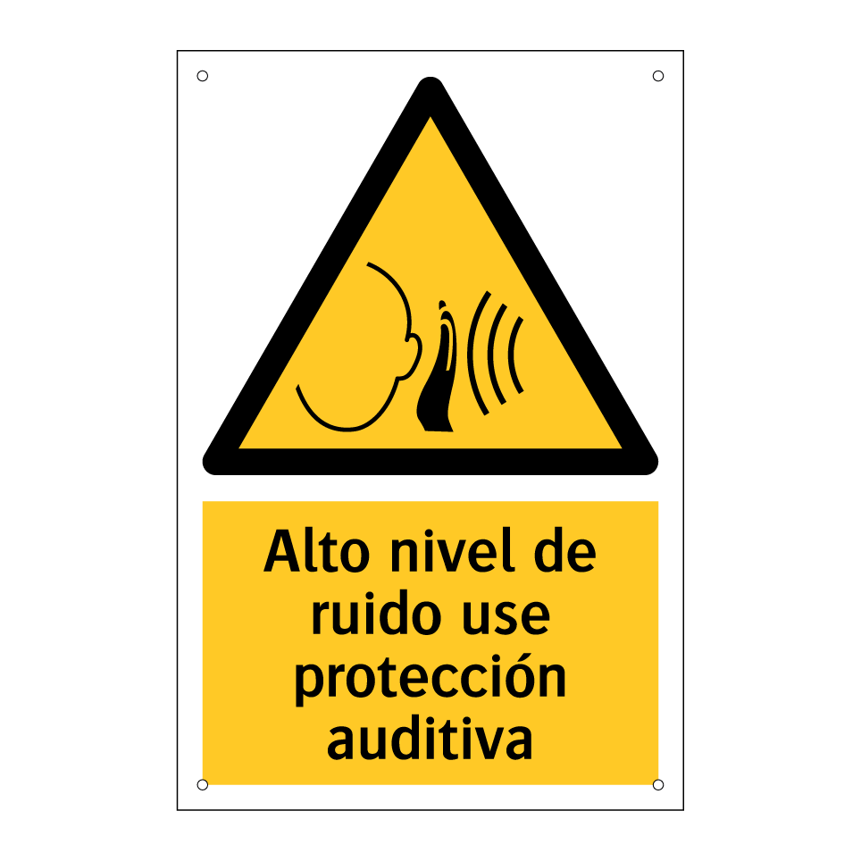 Alto nivel de ruido use protección auditiva