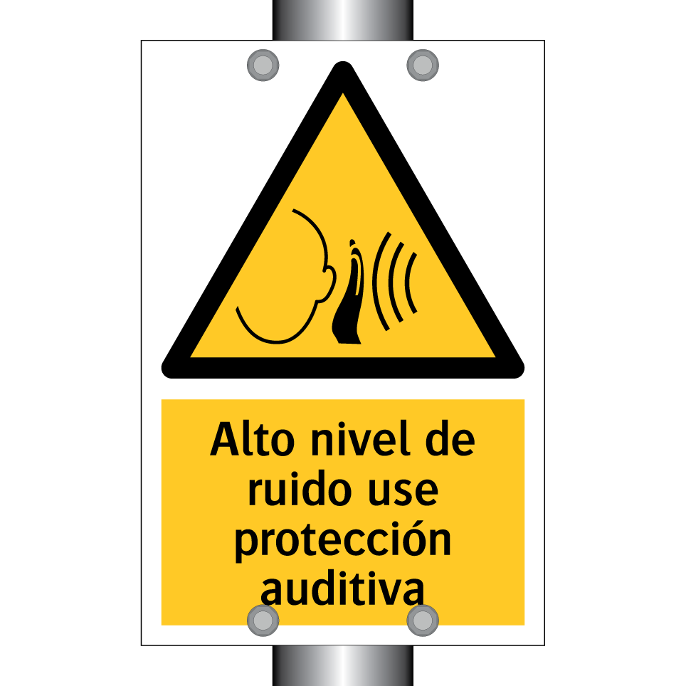 Alto nivel de ruido use protección auditiva