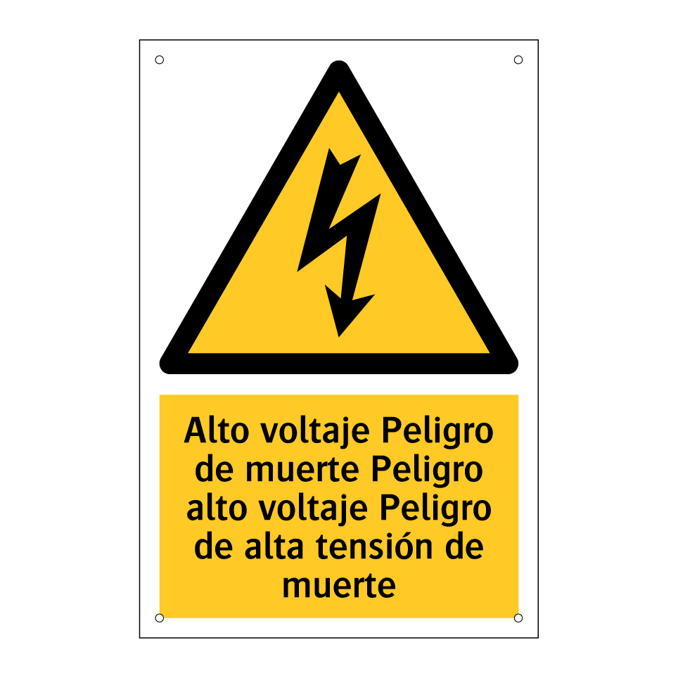 Alto voltaje Peligro de muerte Peligro alto voltaje Peligro de alta tensión de muerte