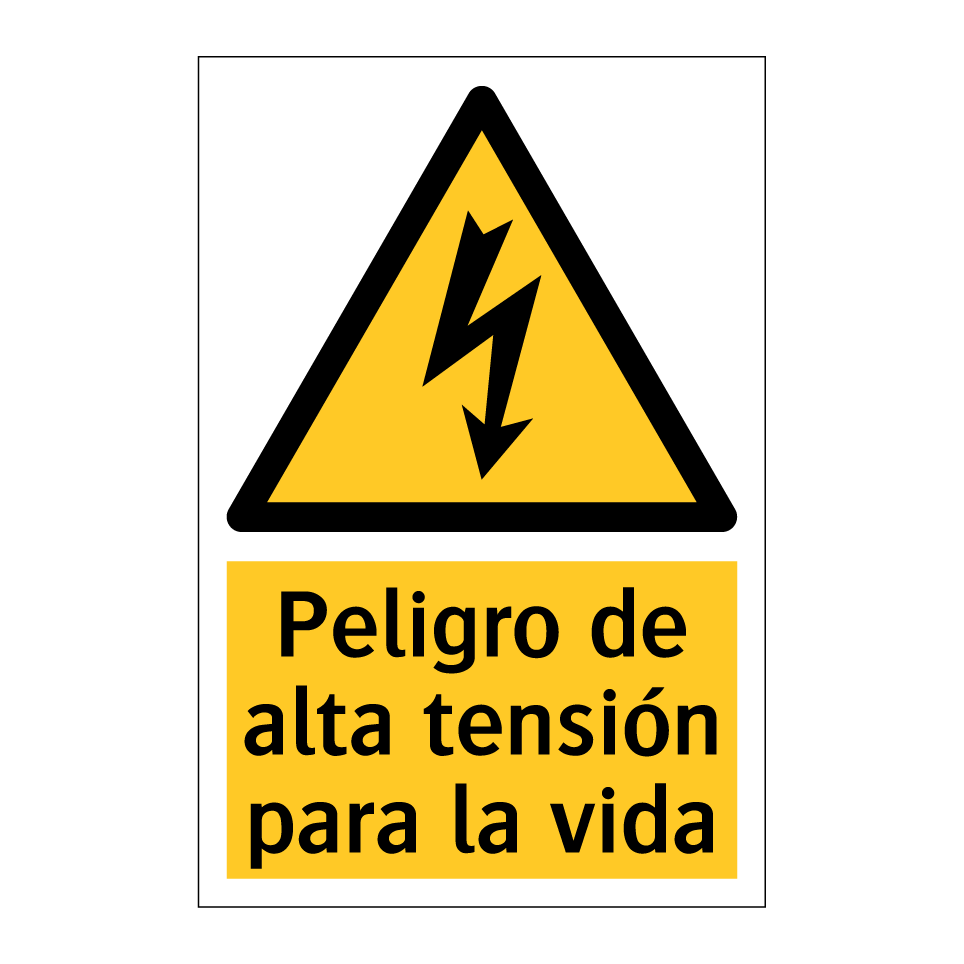 Peligro de alta tensión para la vida