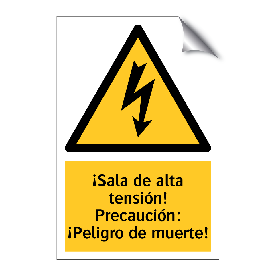 ¡Sala de alta tensión! Precaución: ¡Peligro de muerte!