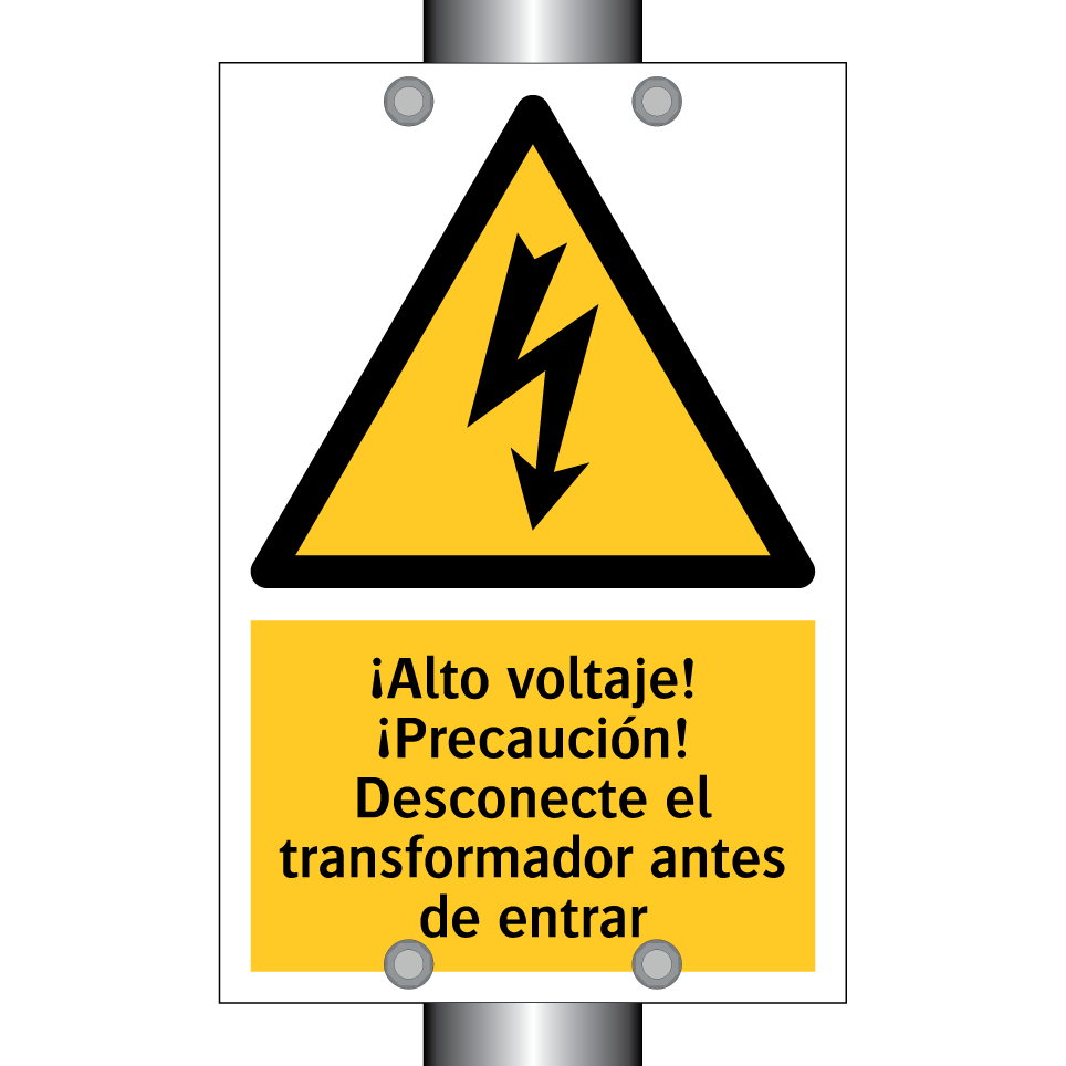 ¡Alto voltaje! ¡Precaución! Desconecte el transformador antes de entrar