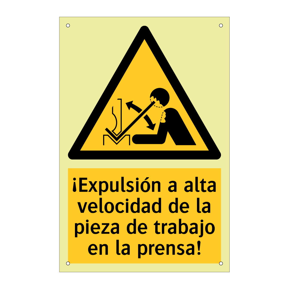 ¡Expulsión a alta velocidad de la pieza de trabajo en la prensa!
