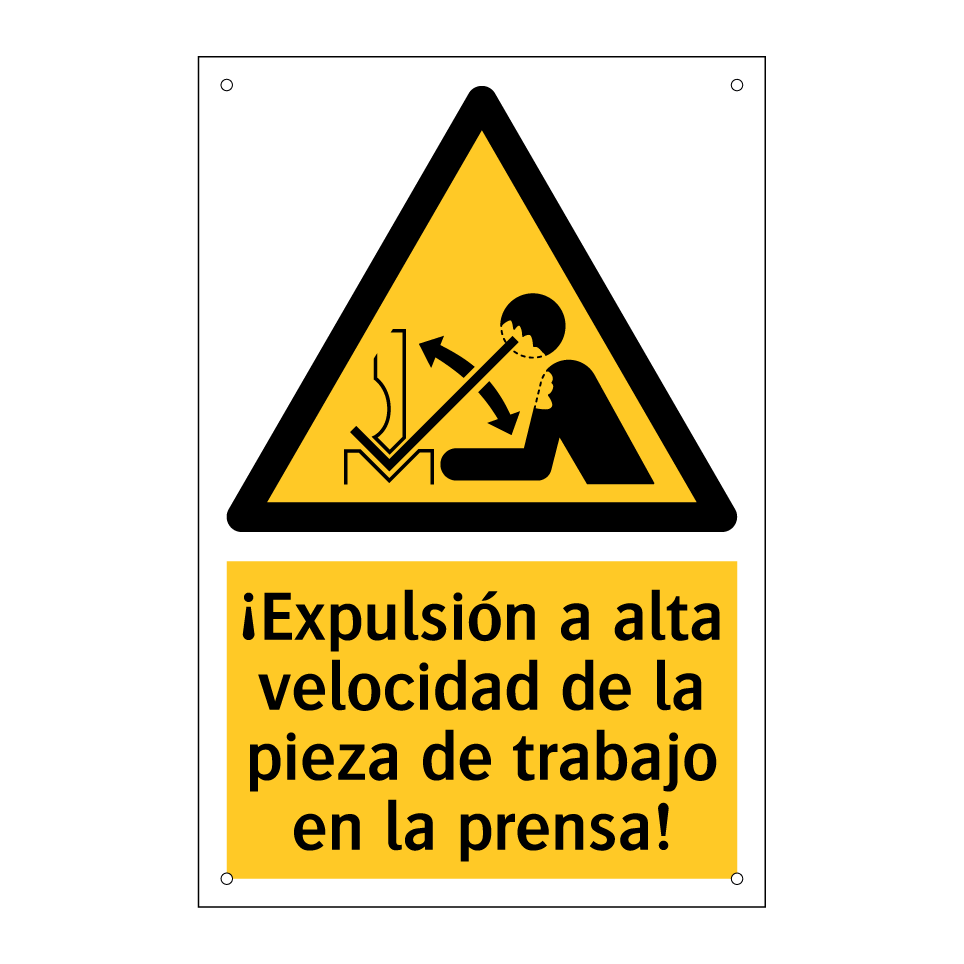 ¡Expulsión a alta velocidad de la pieza de trabajo en la prensa!