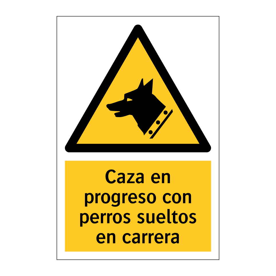 Caza en progreso con perros sueltos en carrera